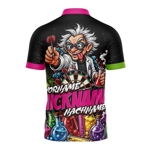 Dart Trikot ELIXIR mit Wissenschaftler-Motiv – Rückansicht